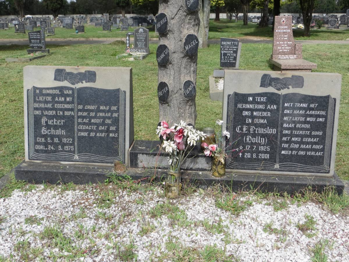 PRINSLOO Pieter Schalk 1922-1975 &amp; C.E. 1925-2001