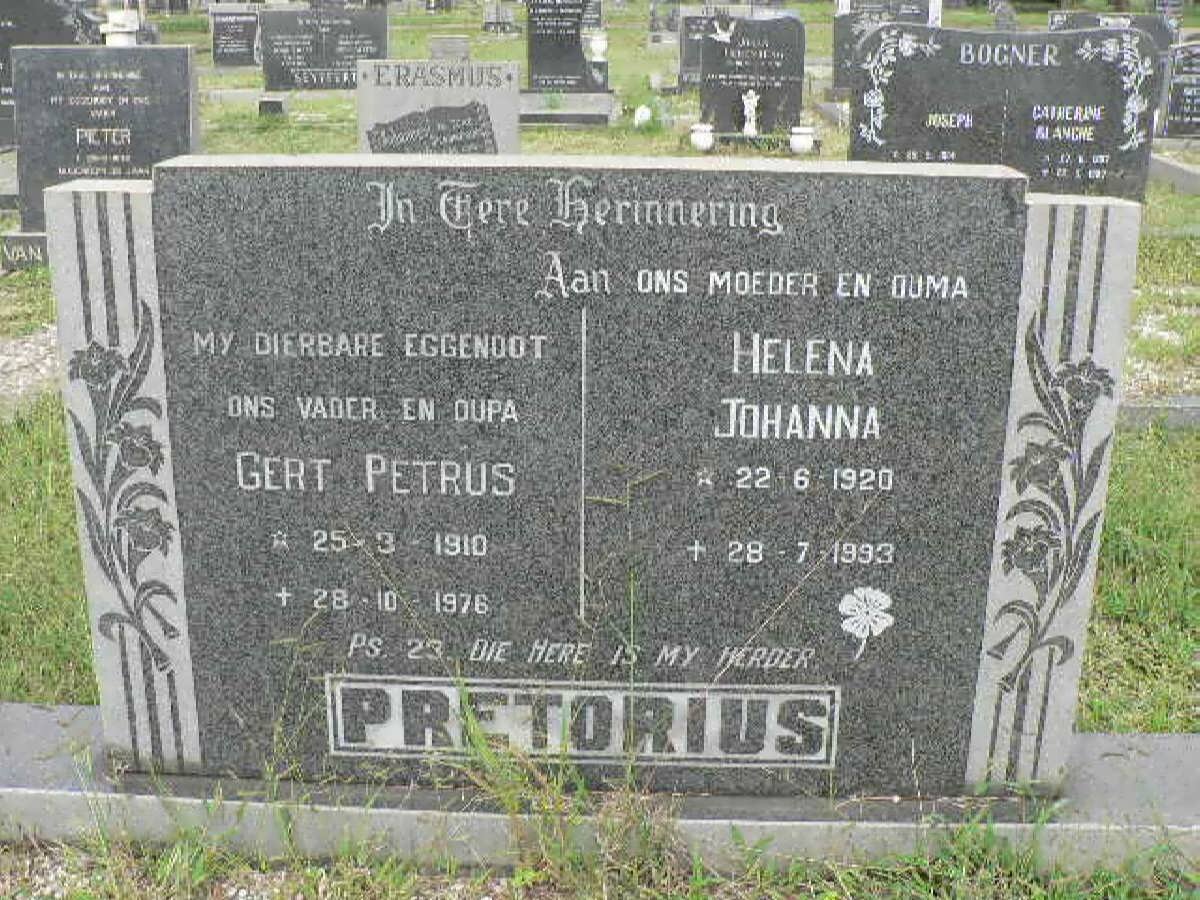 PRETORIUS Gert Petrus 1910-1976 &amp; Helena Johanna 1920-1993