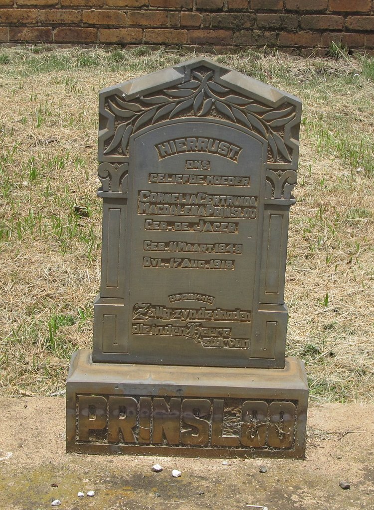 PRINSLOO Cornelia Gertruida Magdalena nee DE JAGER 1849-1919