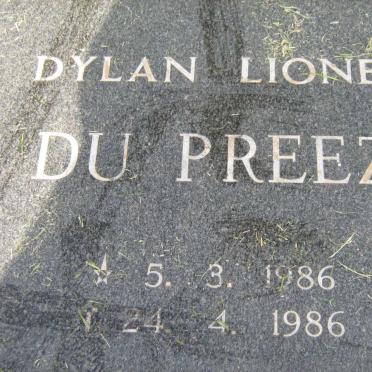 PREEZ Dylan Lionel, du 1986-1986