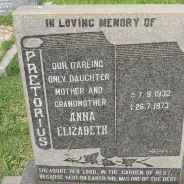 PRETORIUS Anna Elizabeth 1932-1973
