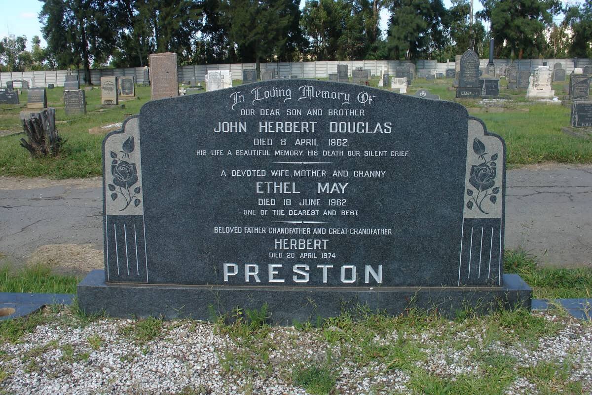 PRESTON John Herbert Douglas -1962 :: Ethel May -1962 :: Herbert -1974