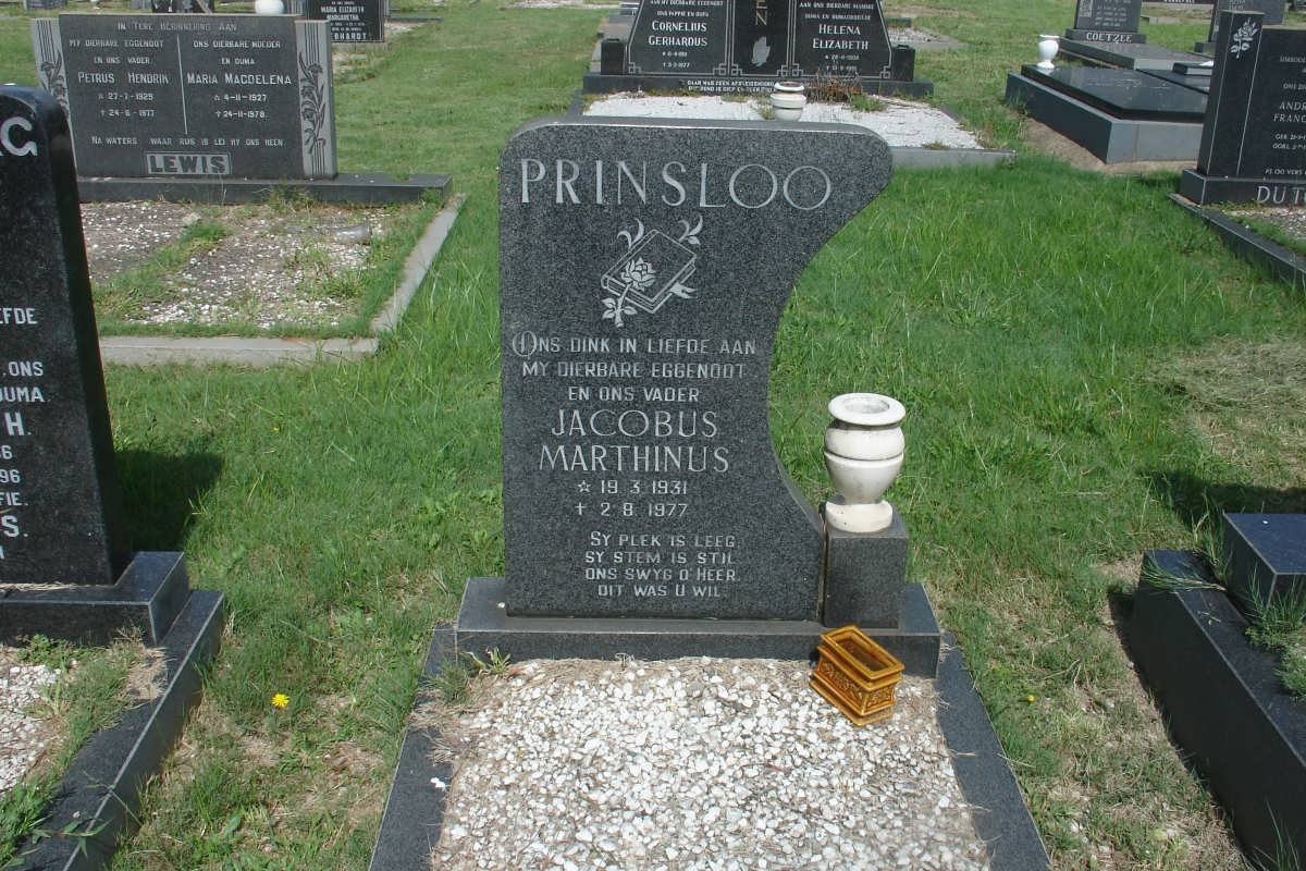PRINSLOO Jacobus Marthinus 1931-1977
