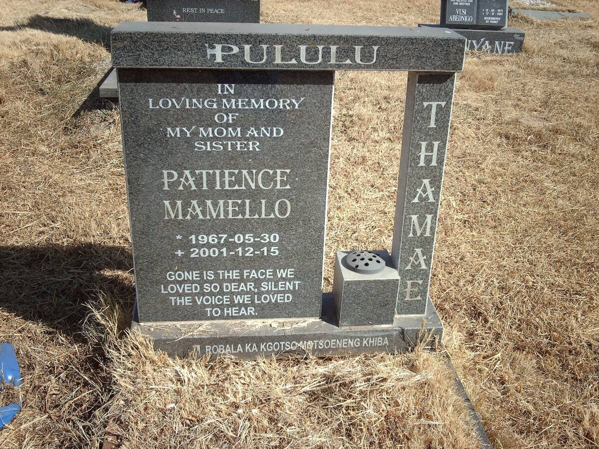 PULULU Patience Mamello 1967-2001