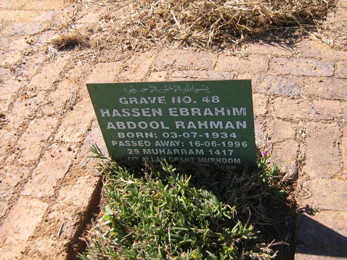 RAHMAN Hassen Abrahim Abdool 1934-1996