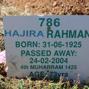 RAHMAN Hajira 1925-2004