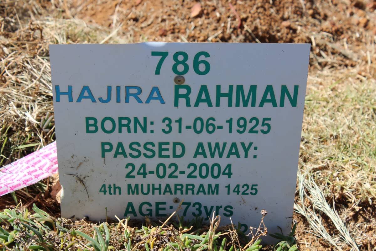 RAHMAN Hajira 1925-2004