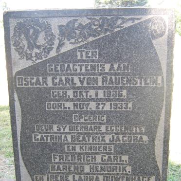 RAUENSTEIN Oscar Carl, von 1886-1933