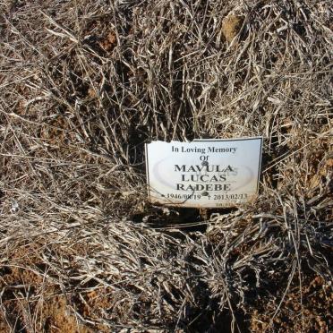 RADEBE Mavula Lucas 1946-2013