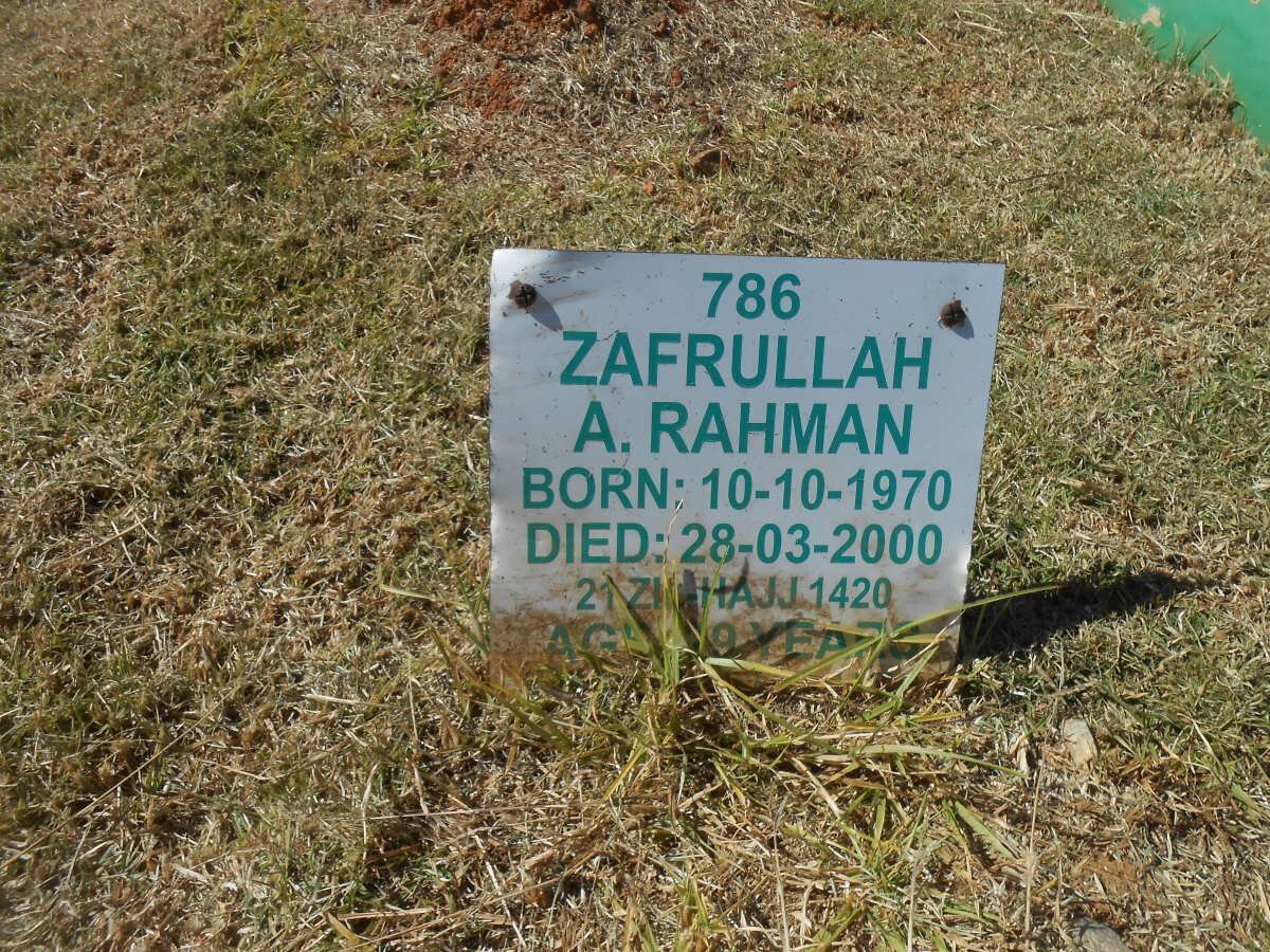 RAHMAN Zafrullah A. 1970-2000