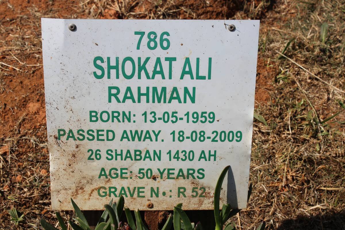 RAHMAN Shokat Ali 1959-2009