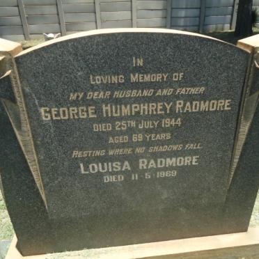 RADMORE George Humphrey -1944 &amp; Louisa 1969