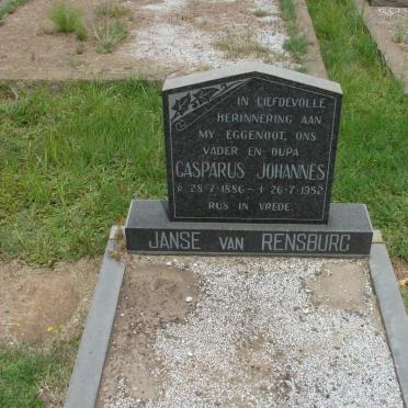 RENSBURG Casparus Johannes, Janse van 1886-1952