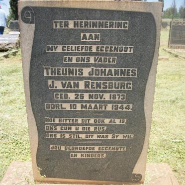RENSBURG Theunis Johannes, J. van 1873-1944