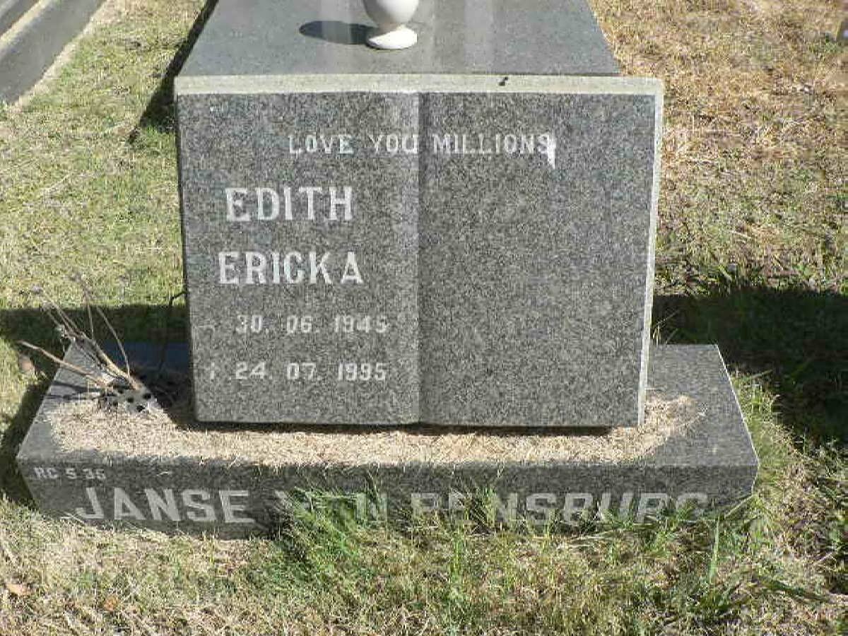 RENSBURG Edith Ericka, Janse van 1945-1995