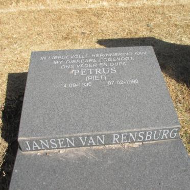 RENSBURG Petrus, Jansen van 1930-1998