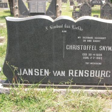 RENSBURG Christoffel Snyman, Jansen van 1908-1963