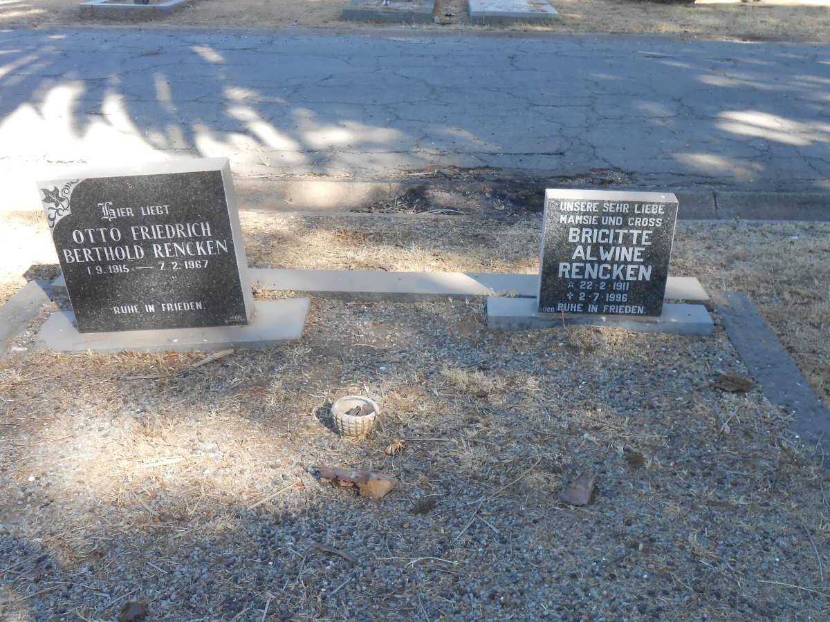 RENCKEN Otto Friedrich Berthold 1915-1967 &amp; Brigitte Alwine 1911-1996