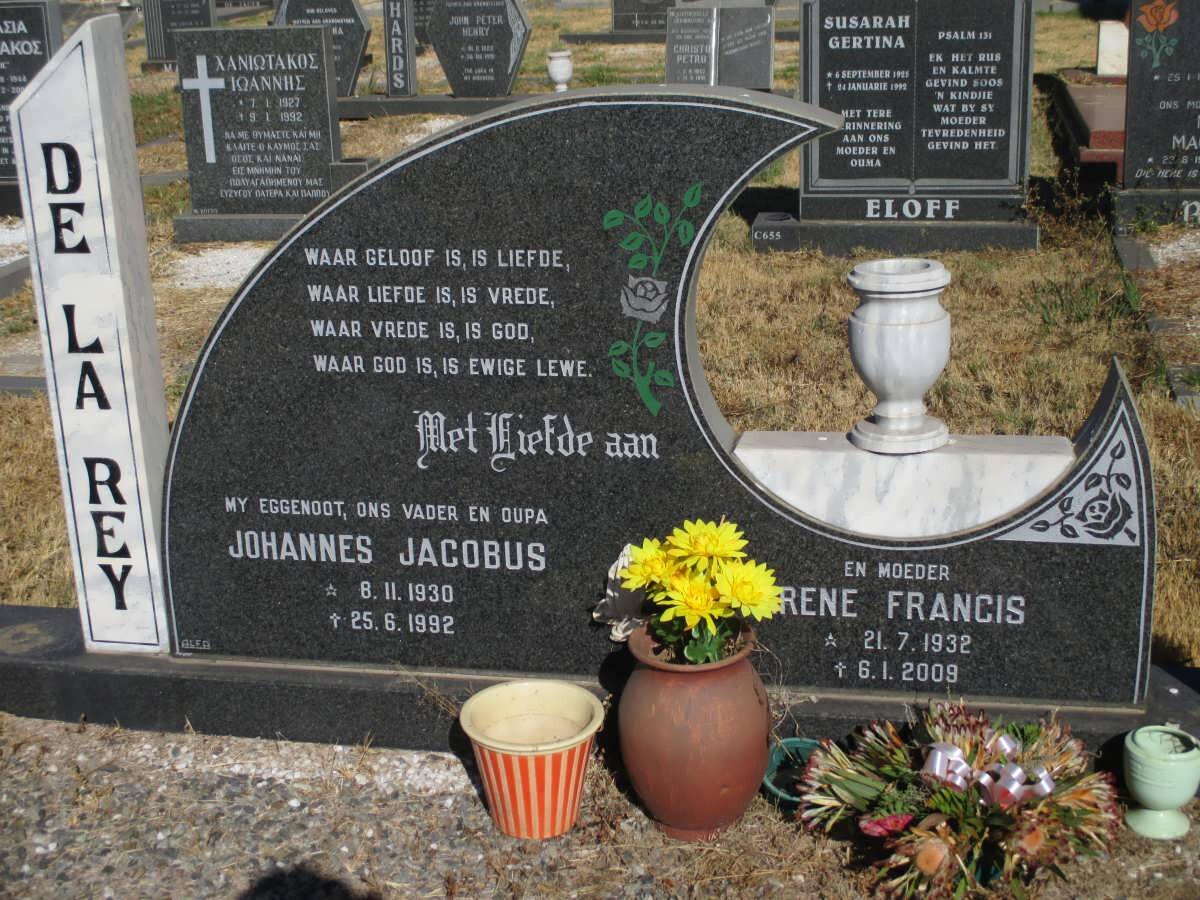 REY Johannes Jacobus, de la 1930-1992 &amp; ?rene Francis 1932-2009