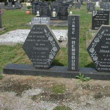 RENSBURG Johan Jacob, Janse van 1906-1983 &amp; Embrenski 1907-1977