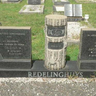 REDELINGHUYS Jacobus N. 1897-1980 &amp; Gezina W. 1897-1979