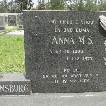 RENSBURG Petrus Johannes, Janse van 1909-2000 &amp; Anna M.S. 1909-1977