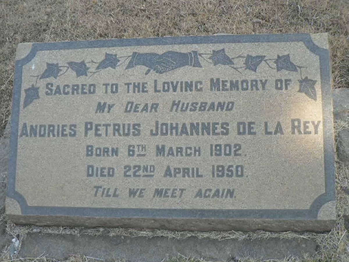 REY Andries Petrus Johannes, de la 1902-1950