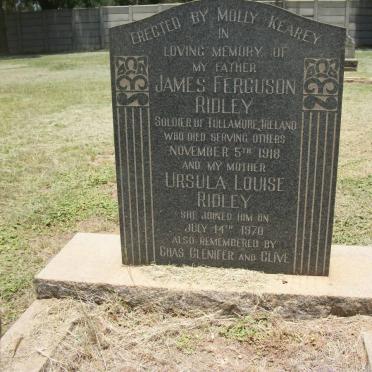 RIDLEY James Ferguson -1918 &amp; Ursula Louise -1970