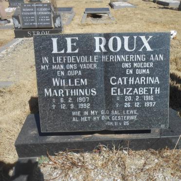 ROUX Willem Marthinus, le 1907-1992 &amp; Catharina Elizabeth 1916-1997