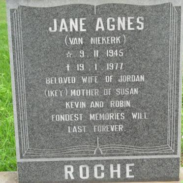ROCHE Jane Agnes nee VAN NIEKERK 1945-1977