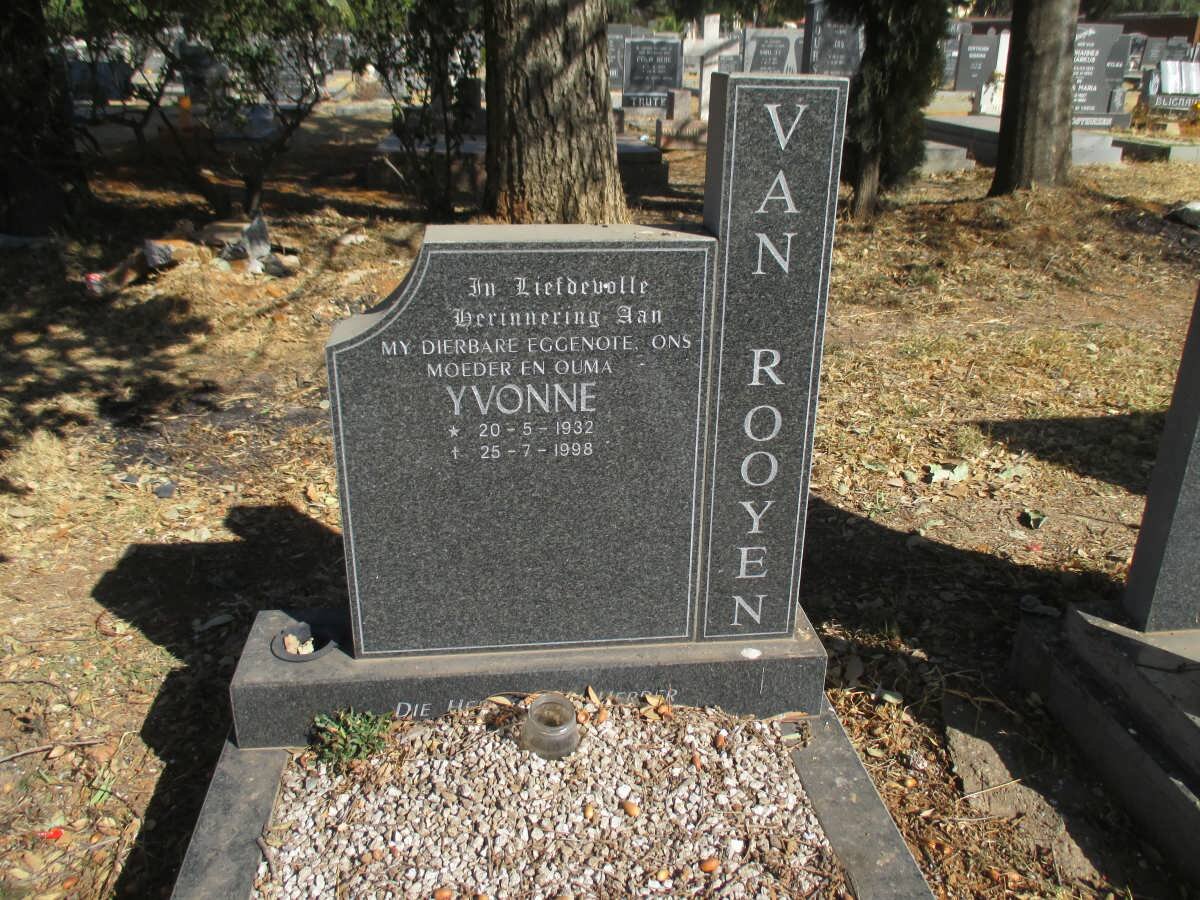 ROOYEN Yvonne, van 1932-1998