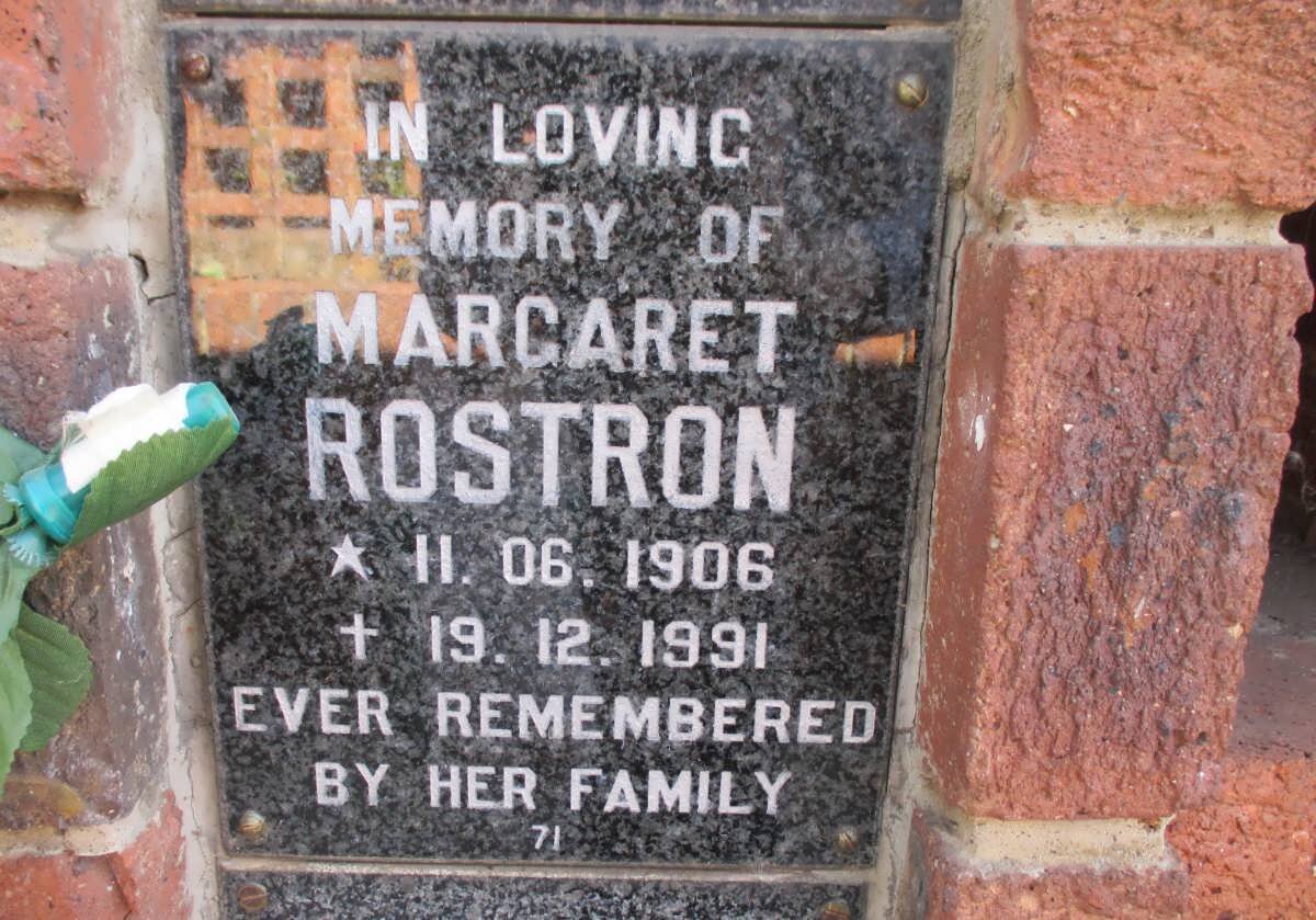 ROSTRON Margaret 1906-1991