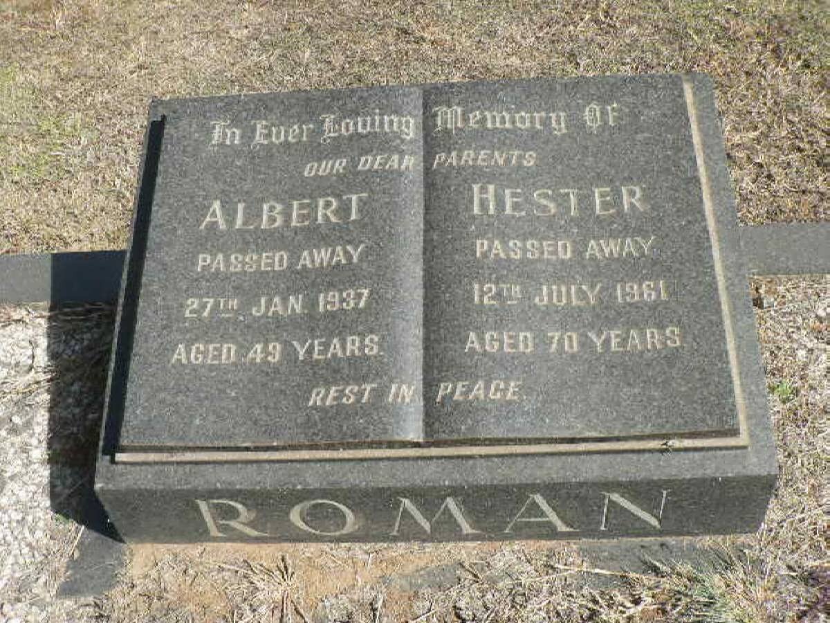 ROMAN Albert -1937 &amp; Hester -1961