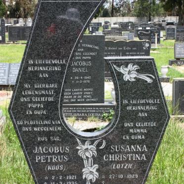 ROUX Jacobus Petrus, le 1921-1995 Susanna Christina 1929-