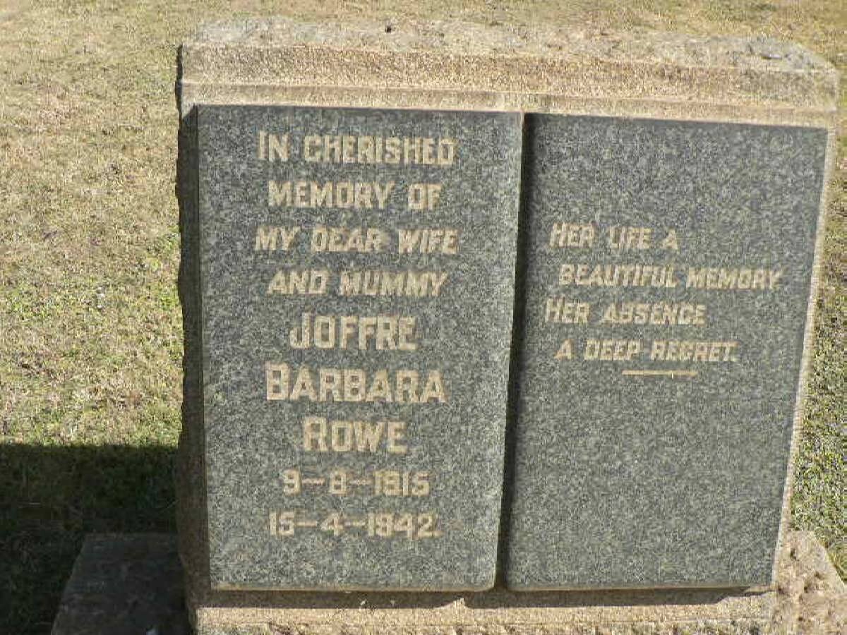 ROWE Joffre Barbara 1915-1942