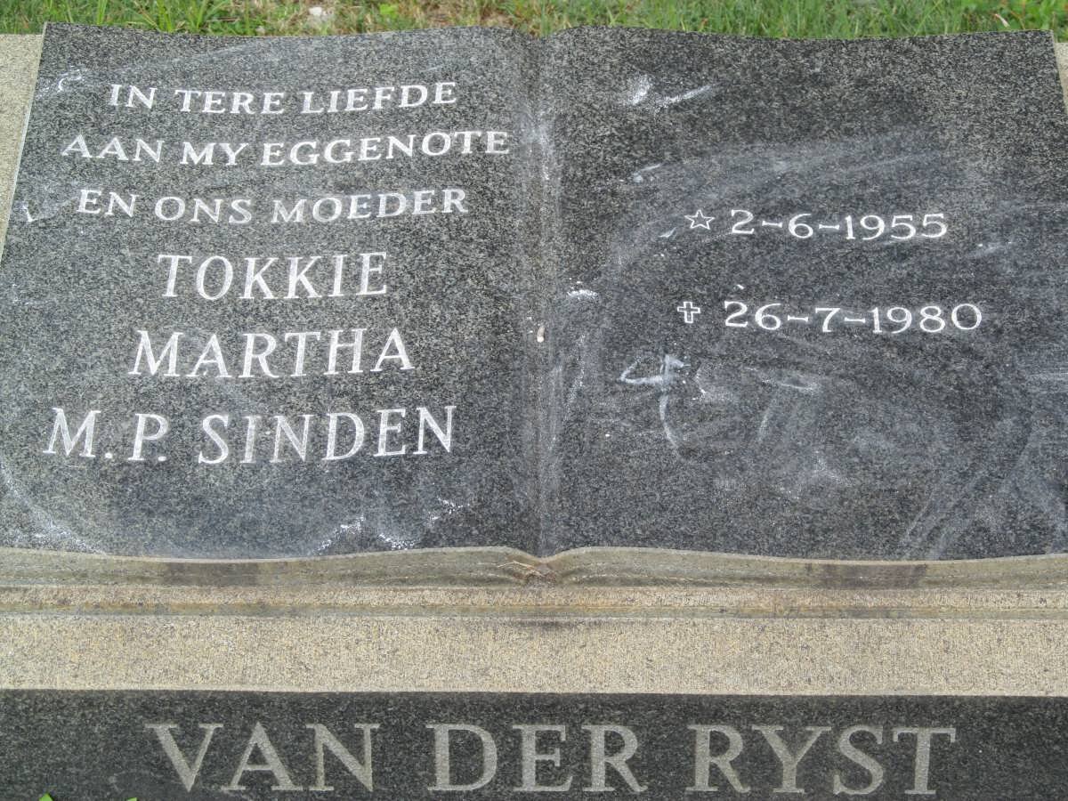 RYST Tokkie Martha M.P. Sinden, van der 1955-1980