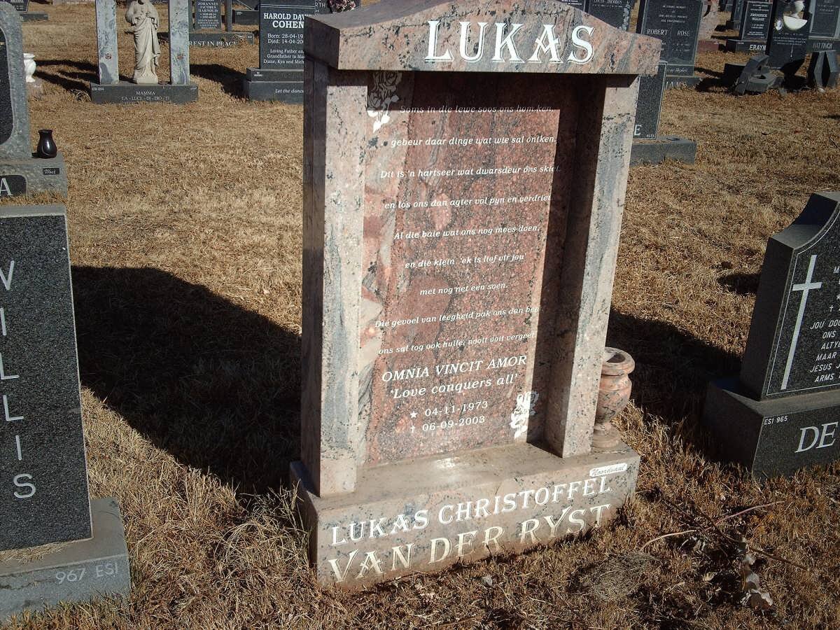 RYST Lukas Christoffel, van der 1973-2003