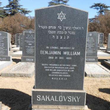 SAKALOVSKY Benjamin William -1966