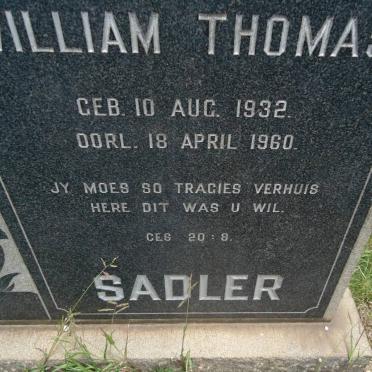 SADLER William Thomas 1932-1960