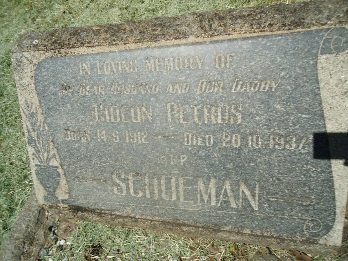 SCHOEMAN Gideon Petrus 1912-1937