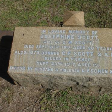 SCOTT Josephine 1863-1913:: SCOTT C.F. 1898-1917