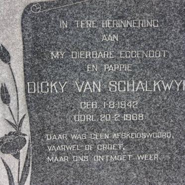 SCHALKWYK Dicky, van 1942-1968