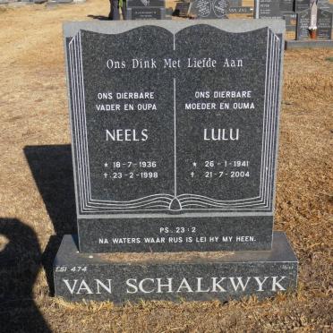 SCHALKWYK Neels, van 1936-1998 &amp; Lulu 1941-2004