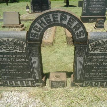 SCHEEPERS Andries Josephus 1901-1950 &amp; Helena Glaudina DU PLESSIS 1903-1991