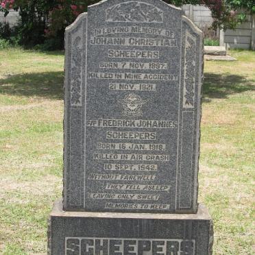 SCHEEPERS Johann Christian 1897-1921 :: SCHEEPERS Fredrick Johannes 1918-1942