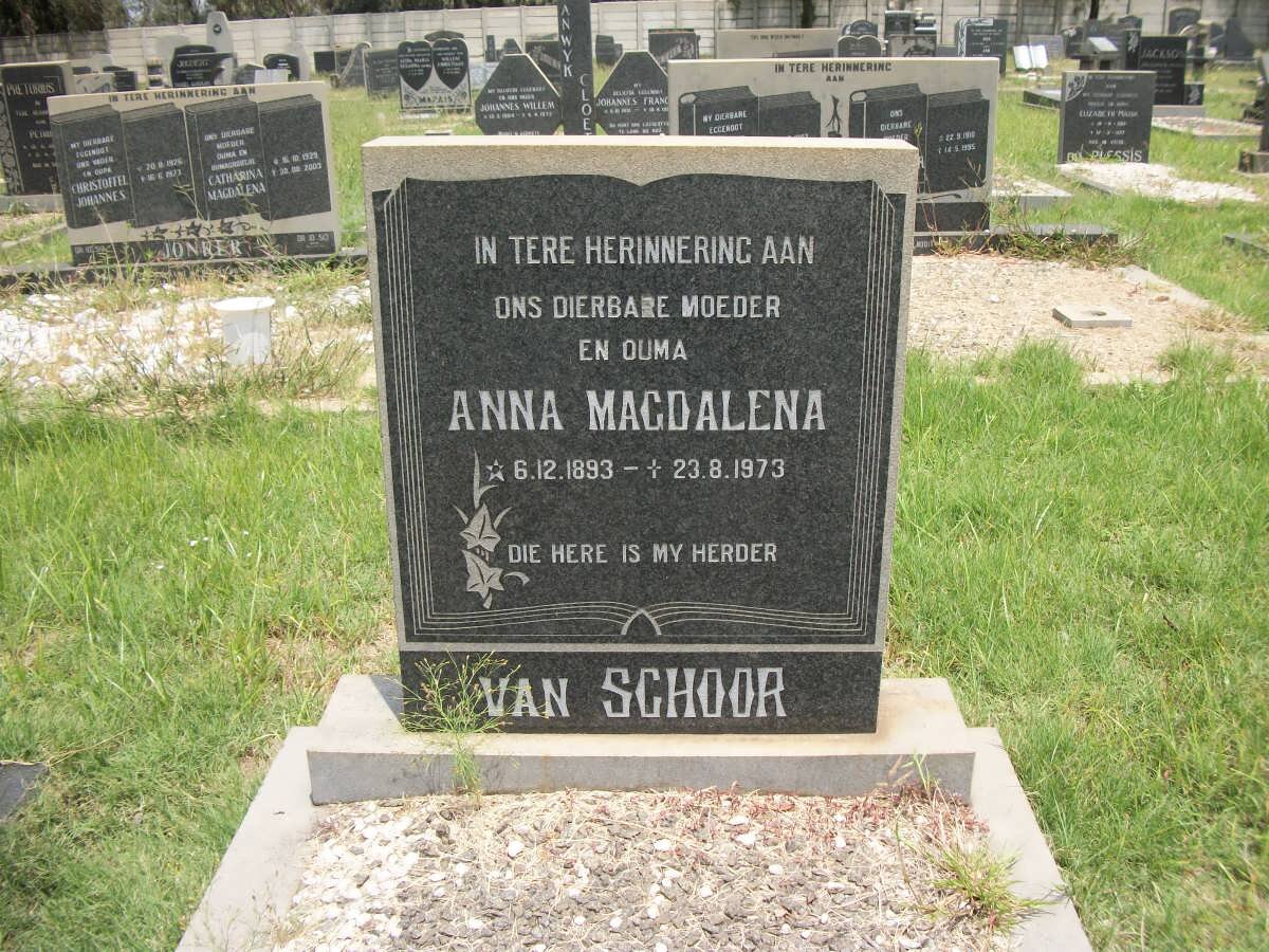SCHOOR Anna Magdalena, van 1893-1973