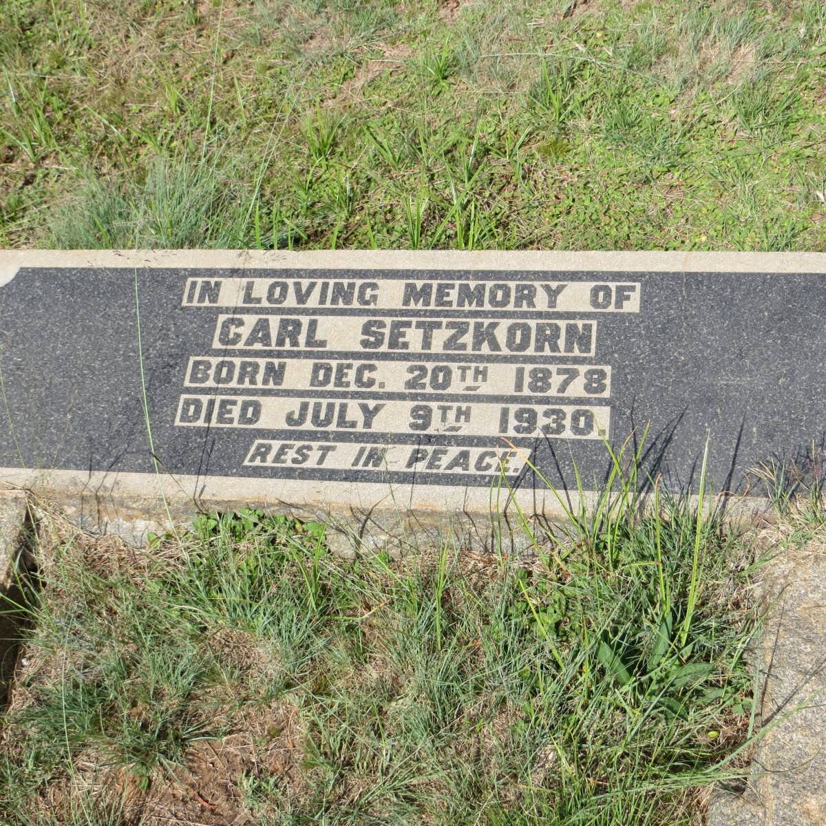 SETZKORN Carl 1878-1930