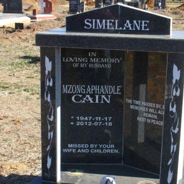 SIMELANE Mzongaphandle Cain 1947-2012