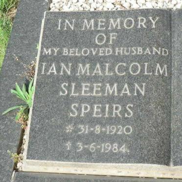 SPEIRS Ian Malcolm Sleeman 1920-1984