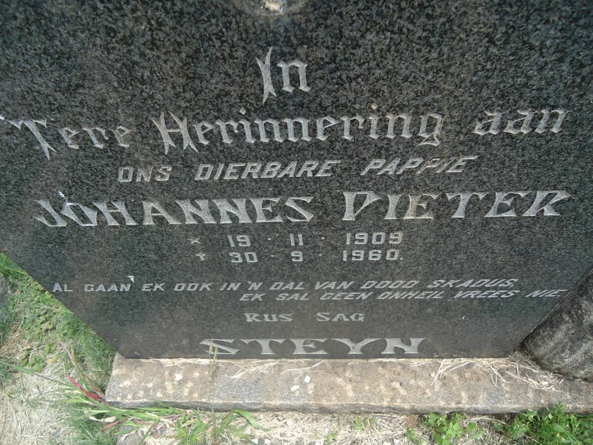 STEYN Johannes Pieter 1909-1960